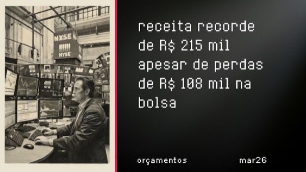 Ganhamos R$ 215 mil no mês e recorde de 80% de taxa de poupança – mar26